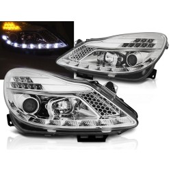 OPEL CORSA D 06-11 - predné chrom svetlá s LED svietením a LED smerovky