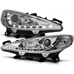 PEUGEOT 207 06-12 - predné chrom svetlá s LED svietením