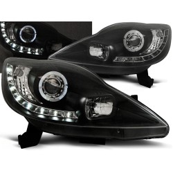 PEUGEOT 107 05-11 - predné čierna svetlá s LED svietením