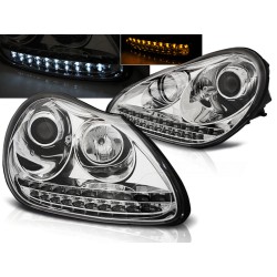 PORSCHE CAYENNE 02-06 - predné chrom svetlá s LED svietením pre xenon