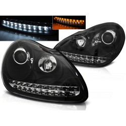 PORSCHE CAYENNE 02-06 - predné čierna svetlá s LED svietením pre xenon