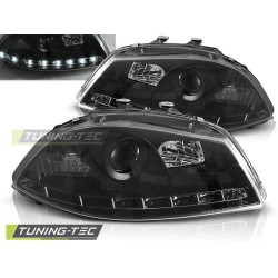 SEAT IBIZA 6L 02-08 - predné čierna svetlá s LED svietením