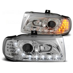 SEAT IBIZA / CORDOBA / POLO VARIANT, SEDAN 93-99 - predné chrom svetlá s LED svietením a LED smerovky