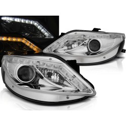 SEAT IBIZA 6J 08-12 - predné chrom svetlá s LED svietením a LED smerovky