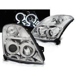 SUZUKI SWIFT 05-10 - predné chrom svetlá ANGEL EYES CCFL