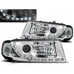 ŠKODA OCTAVIA 00-10 - predné chrom svetlá s LED svietením