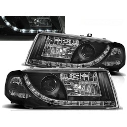 ŠKODA OCTAVIA 00-10 - predné čierna svetlá s LED svietením