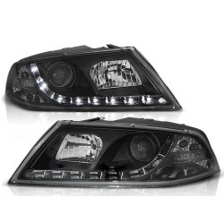ŠKODA OCTAVIA II 04-08 - predné čierna svetlá s LED svietením pre xenon