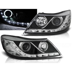 ŠKODA OCTAVIA 09-12 - predné čierna svetlá ANGEL EYES CCFL s LED svietením
