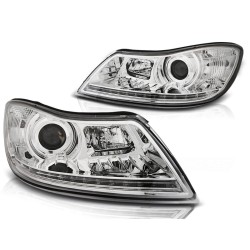 ŠKODA OCTAVIA 09-12 - predné chrom svetlá s LED denným svietením