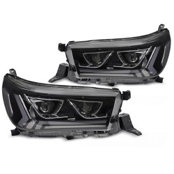 Toyota Hilux 2016-2020 - Predné TUBE LED svetlá čierna