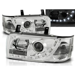 VW T4 90-03 - predné chrom svetlá s LED svietením