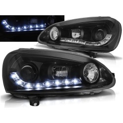 VW GOLF 5 - predné čierna svetlá s LED svietením