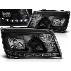 VW BORA 98-05 - predné čierna svetlá s LED svietením