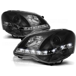 VW POLO 9N3 05-09 - predné čierna svetlá s LED svietením
