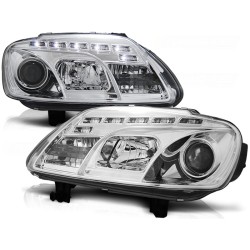 VW TOURAN 03-06 / CADDY - predné chrom svetlá s LED svietením