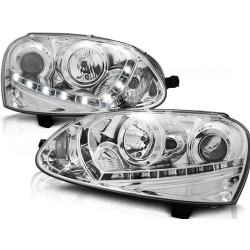 VW GOLF 5 - predné chrom svetlá s LED svietením