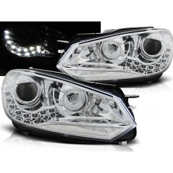 VW GOLF 6 08-12 - predné chrom svetlá s LED denným svietením