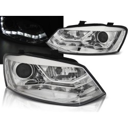 VW POLO 6R 09-14 - predné chrom svetlá s LED svietením