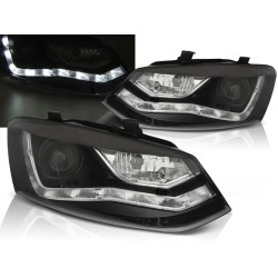 VW POLO 6R 09-14 - predné čierna svetlá s LED svietením