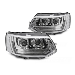 Volkswagen T5 2010-2015 - predné FULL LED svetlá T6 Look CHRÓMOVÁ