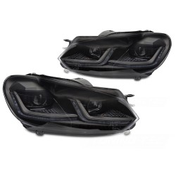 Volkswagen Golf VI 2008-2012 - Predné LED svetlá čierna SEQ DRL