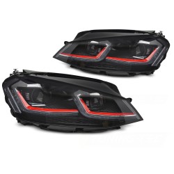 Volkswagen Golf VII 2013-2017 - Predné FULL LED svetlá RED SEQ DRL