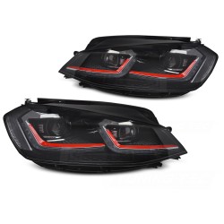 Volkswagen Golf VII 2017-2019 - Predné LED svetlá RED SEQ DRL