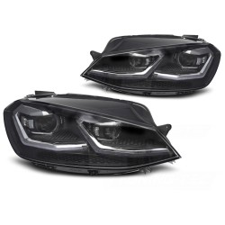 Volkswagen Golf VII 2017-2019 - Predné LED svetlá so striebornou linkou SEQ