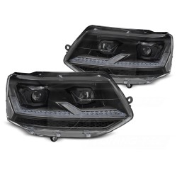Volkswagen T5.1 2010-2015 - Predné svetlá FULL LED čierna SEQ DRL