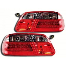 Zadné číre lampy Mercedes Benz E W210 95-02 Červené / tmavé LED