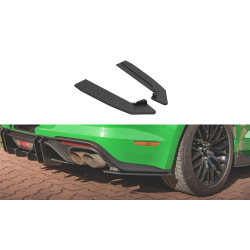 Ford Mustang MK6 GT Facelift, bočné difúzory pod zadný nárazník, plast ABS bez povrchovej úpravy, s červenou linkou, Maxton design