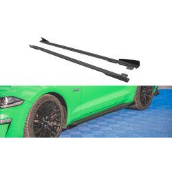 Ford Mustang MK6 GT Facelift - difúzory pod bočné prahy s krídelkami Ver.1 - plast ABS bez povrchovej úpravy, Maxton design
