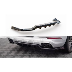 Porsche Cayenne Mk3 Coupe, stredový spojler pod zadný nárazník s rebrovaním, Maxton Design