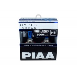 Autožiarovky PIAA Hyper Arros 5000K H8 - o 120 percent vyššiu svietivosť, jasne biele svetlo s teplo