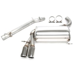 TA Technix športový nerezový catback výfuk - Audi A3 Quattro (8P, 04-13), 2x 80 mm rovná nerezová koncovka s perlom