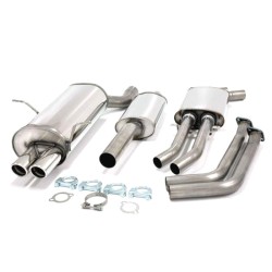 TA Technix športový nerezový catback výfuk - BMW 3 E46 320i / 323i / 328i, M52, okrem Compact, 2x 70 mm nerezová koncovka s perlom