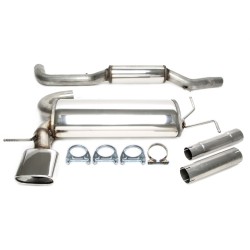 TA Technix športový nerezový catback výfuk - VW Golf IV htb VR6 4Motion (1J, 99-05), 1x 85x150 mm rovná nerezová koncovka s perlom