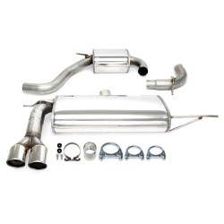 TA Technix športový nerezový catback výfuk - VW Scirocco III (1K/13, 08-17), 1.4TSi / 2.0TSi, 2x 80 mm rovná nerezová koncovka s perlom