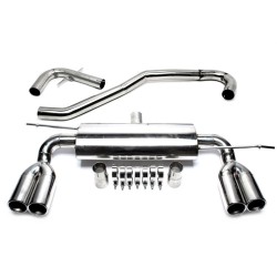 TA Technix športový nerezový duplex výfuk - VW Golf V htb (1K, 04-08) okrem 4Motion, 2x 76 mm rovná nerezová koncovka s perlom pre obe strany