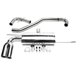 TA Technix závodný nerezový catback výfuk - Audi A3 3dv (8P, 04-13) okrem Quattro, 2x 76 mm rovná nerezová koncovka s perlom