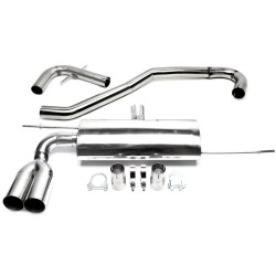 TA Technix závodný nerezový catback výfuk - Audi A3 3dv (8P, 04-13) okrem Quattro, 2x 76 mm rovná nerezová koncovka bez pertlu