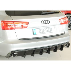 Audi A6 C7 4G Sedan 11/2010-08/2014 - vložka zadného nárazníka pre vozidlá bez ťažného, ČIERNY LESK