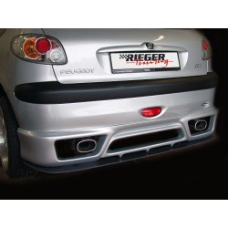 Rieger lipa pod zadný nárazník pre Peugeot 206 convertible CC, sedan r.v. 09/98-05/06, plast ABS bez povrchovej úpravy