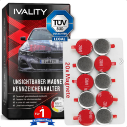Neviditeľný magnetický držiak pod nárazník ŠPZ IVALITY - 1ks