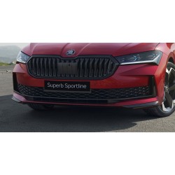 Škoda Superb IV - Rámčeky do predného nárazníka GLOSSY BLACK SPORTLINE sada 3ks