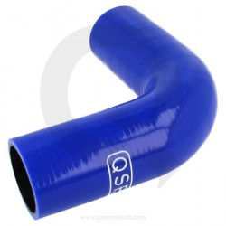 QSP - modrá silikónová hadica na benzín / olej s uhlom 90 °, priemer 57mm