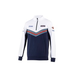 Sparco mikina s polovičním zipsom, edice Martini Racing, farba: modro-biela