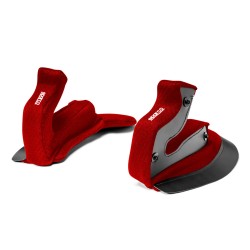 Sparco náhradný lícnicové čalúnenie pre prilbu Prime RF-10 Supercarbon, farba: červená, hrúbka: 20 mm