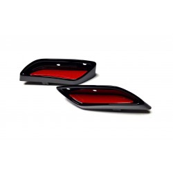 Škoda Superb III - atrapy výfuku RS-STYLE v prevedení RS230 Glossy black GLOWING RED